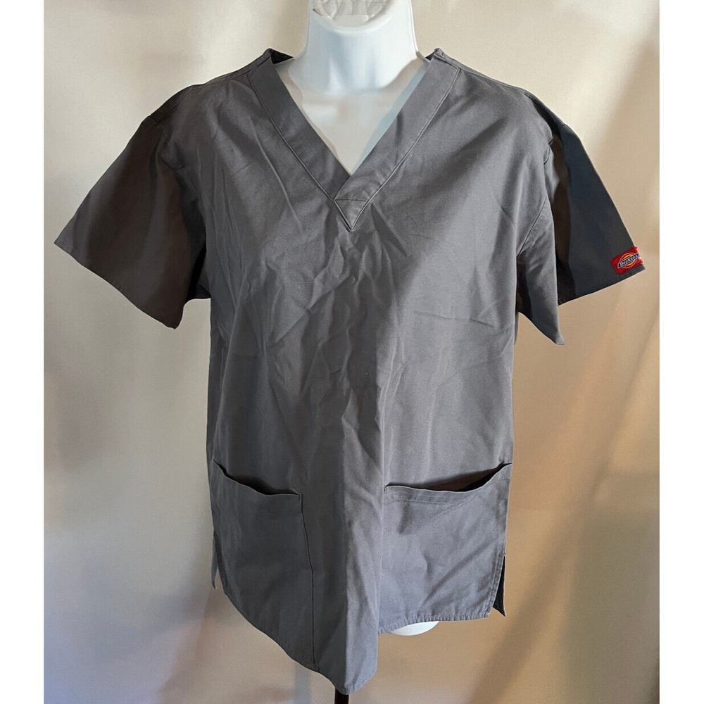 Dickies Uniform Gray Scrub Top Size S - Picture 1 of 3